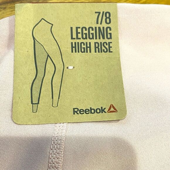 Reebok Size XS Precision High Rise 7/8 Leggings In Pale Mauve Pink NWT - Picture 11 of 11